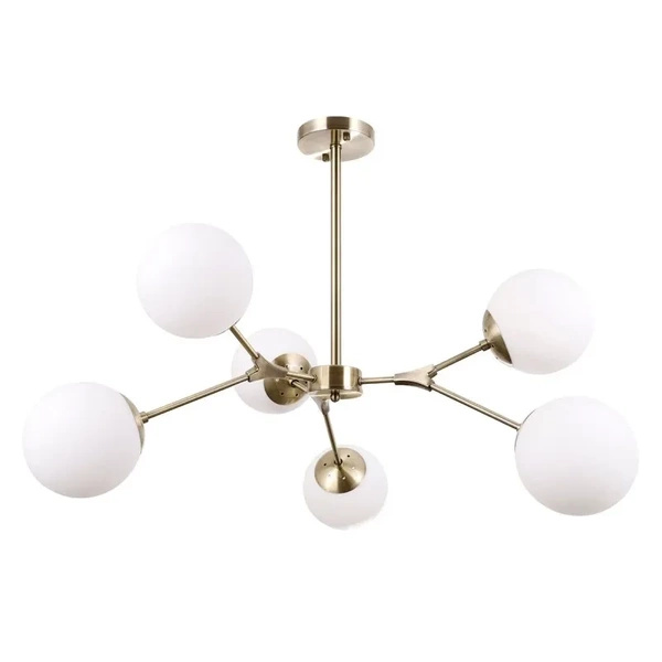 ANNES designer pendant lamp 6x E14 height 63cm | antique bronze
