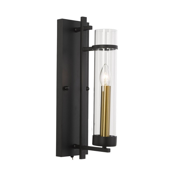 Classic wall lamp for living room ASPEN E14 height 46cm | black