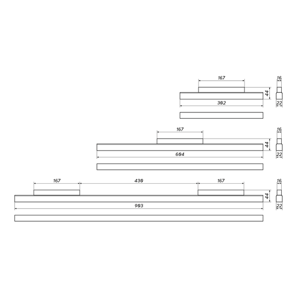 LED strip luminaire 60cm MultiLINE STRIPE M 24W 3000K 120st | black
