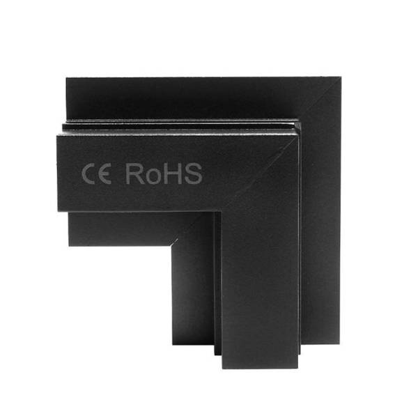Łącznik kątowy do szyn magnetycznych podtynkowych 12mm 48V | czarny
