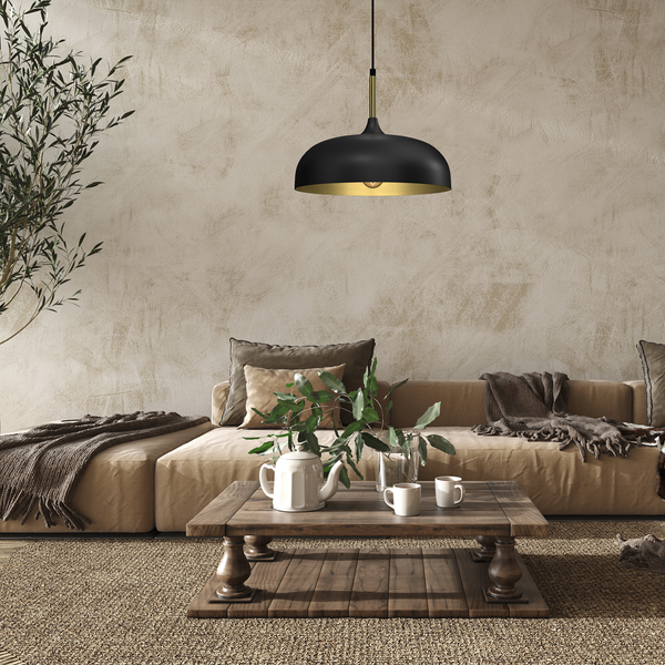 Lampa wisząca LINCOLN, MLP8030, 35 cm, czarny/złoty, 1x60W E27 