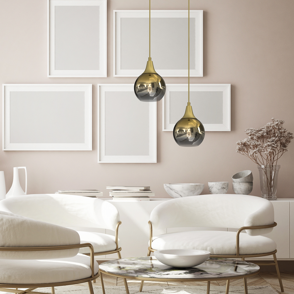 Lampa wisząca MONTE GOLD, 15 cm, MLP8401, złoty/dymiony, 1x60W E27