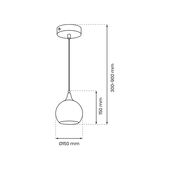 Lampa wisząca MONTE GOLD, 15 cm, MLP8401, złoty/dymiony, 1x60W E27