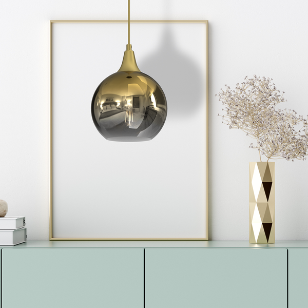 Lampa wisząca MONTE GOLD, 20 cm, MLP8400, złoty/dymiony, 1x60W E27
