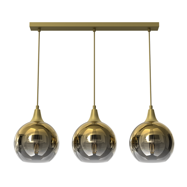 Lampa wisząca MONTE GOLD, MLP8402, złoty/dymiony, 3x60W E27