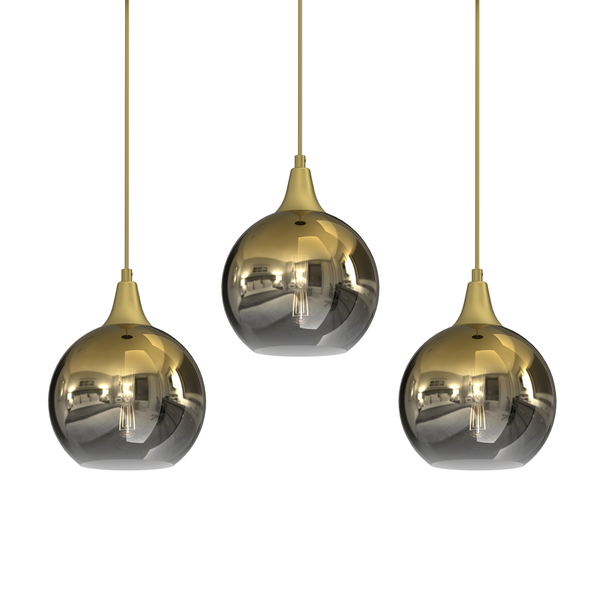 Lampa wisząca MONTE GOLD, MLP8402, złoty/dymiony, 3x60W E27