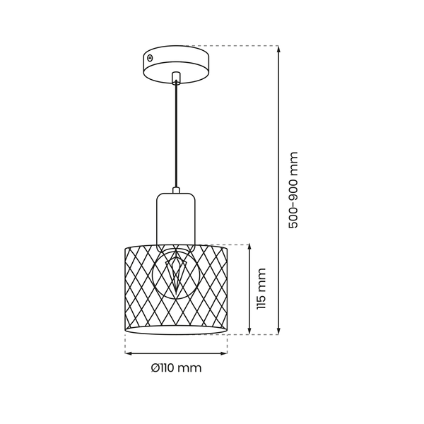 Lampa wisząca SOBRESA E27 | Czarna