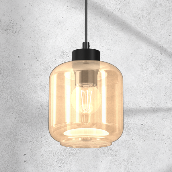 Lampa wisząca SOMBRA AMBER, MLP8370, czarny/bursztynowy, 1x60W E27