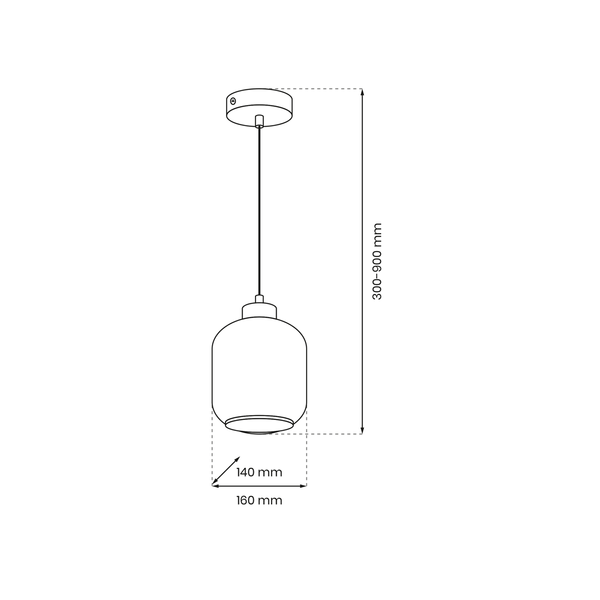 Lampa wisząca SOMBRA AMBER, MLP8370, czarny/bursztynowy, 1x60W E27