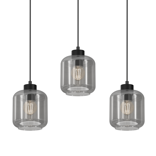 Lampa wisząca SOMBRA SMOKED, MLP8374, czarny/dymiony, 3x60W E27