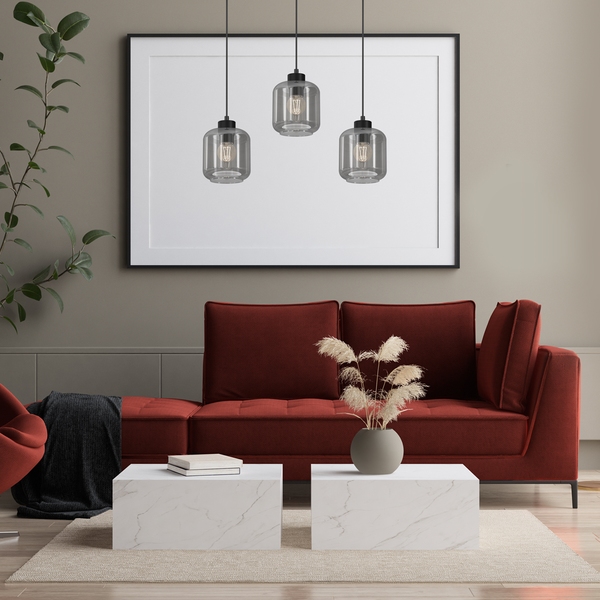 Lampa wisząca SOMBRA SMOKED, MLP8374, czarny/dymiony, 3x60W E27