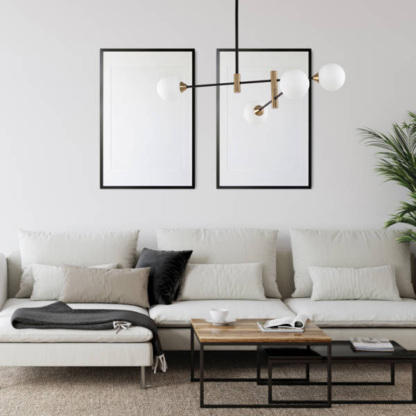 MARINO designer pendant lamp 4x G9 height 95cm | brass