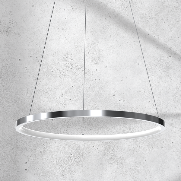Nowoczesna lampa wisząca ROTONDA CHROME 27W LED 50 cm | Chrom