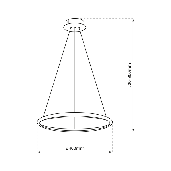 Nowoczesna lampa wisząca ROTONDA CHROME 27W LED 50 cm | Chrom