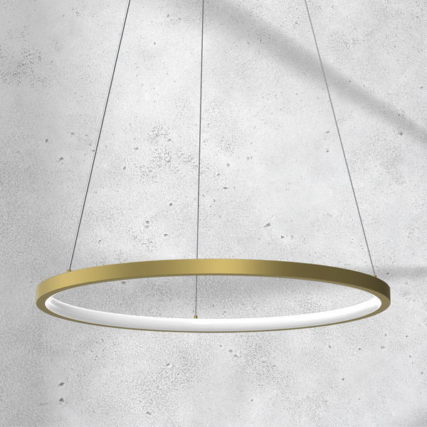 Nowoczesna lampa wisząca ROTONDA GOLD 27W LED | Złota 