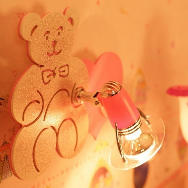 Pink children's wall lamp HONEY I