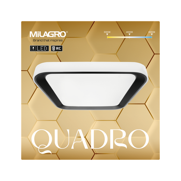 Plafon QUADRO BLACK, ML7932, biały/czarny, 66W LED