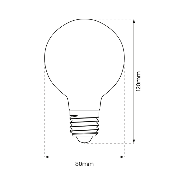 Żarówka Filamentowa LED, E27, G80, 6W, barwa ciepła 2700K, 700lm, Amber