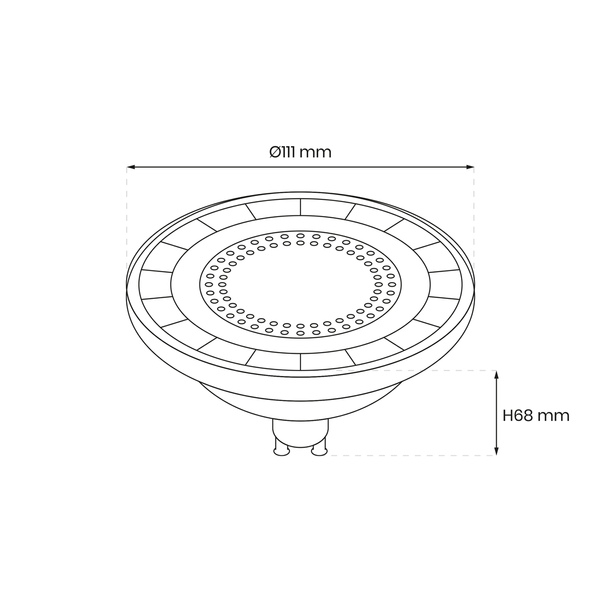 Żarówka GU10 AR111, 10W LED, barwa ciepła 3000K I Czarny, AR8040
