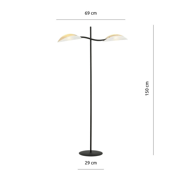 Lampa podłogowa Emibig LOTUS LP2 Biały/GOLD 1107/LP2