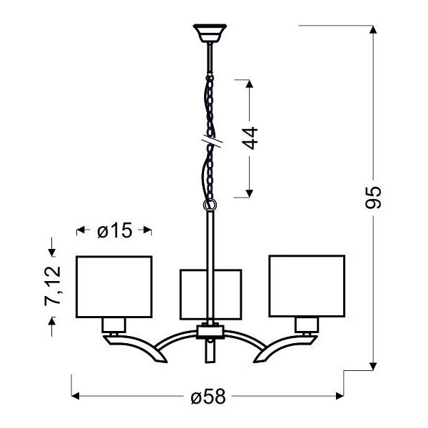 Lampa wisząca DRAGA 33-04208 chrom/kremowy 3x60W E27