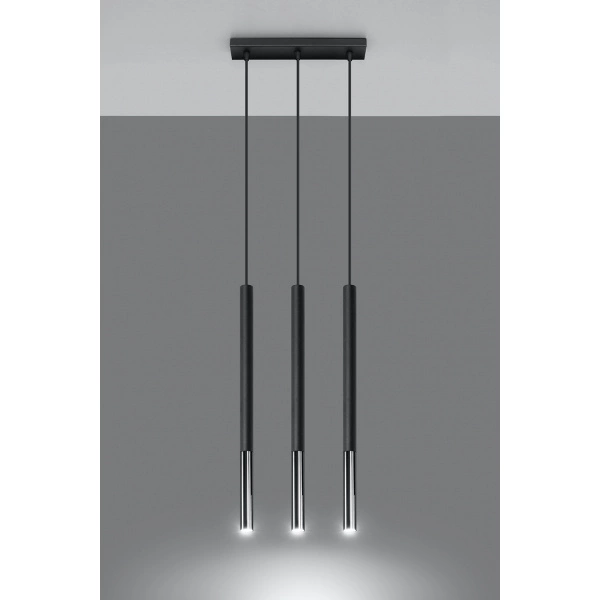 Lampa wisząca MOZAICA 3L SL.0886 czarny/chrom 3xG9