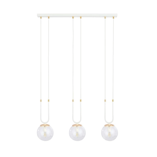 Lampa wisząca Emibig GLAM 3 Biały/TRANSPARENT 1116/3