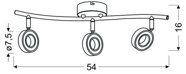 Lampa sufitowa VINOLA LISTWA 3x5W LED chrom barwa ciepła 3000K 93-65957