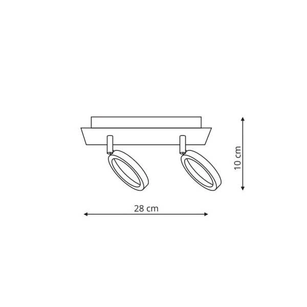 Lampa sufitowa/ścienna CARRARA 2, chromowa z kryształkami, 2x5W LED, barwa ciepła 3000K