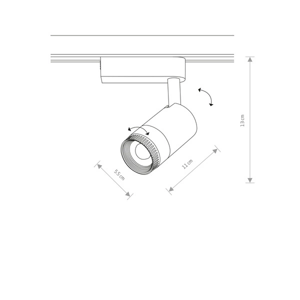 Reflektor do szynoprzewodów PROFILE ZOOM LED wys. 13cm 9W 4000K neutralna | biały 7624