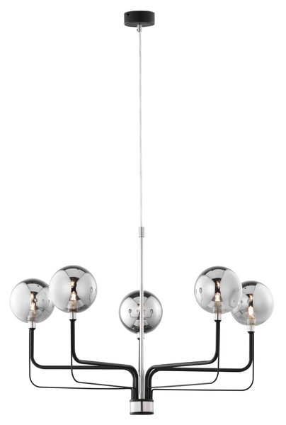 Nowoczesny Żyrandol ERIS wys. 80cm 5xG9 14W IP20 | Czarny