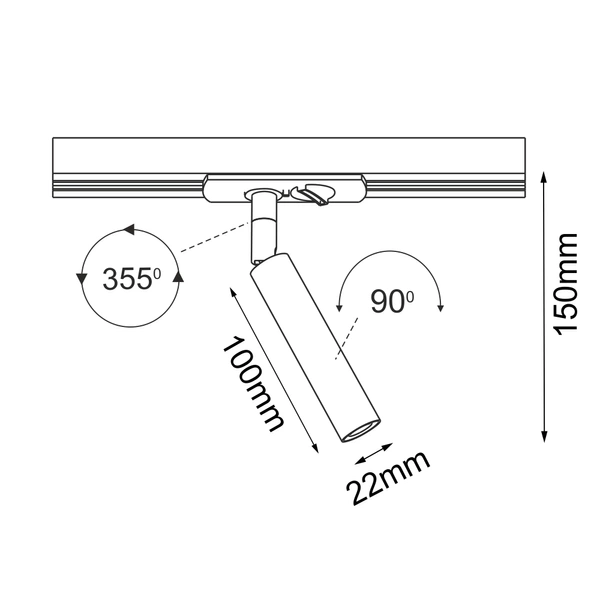 Spot Ace track 22 - Biały - Szynoprzewód 1F 230V 6251 Antigo