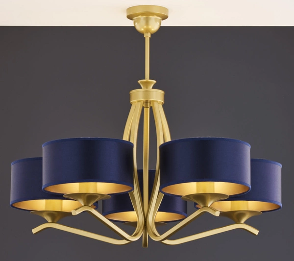 Klasyczny Żyrandol KASZMIR wys. 58cm 5xE27 15W IP20 | złoty połysk