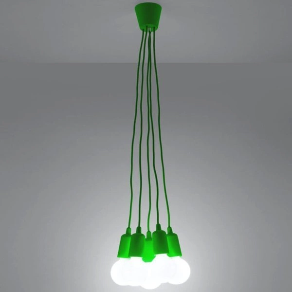 Lampa Wisząca DIEGO 5, PCV Zielona, E27 60W, SL.0583