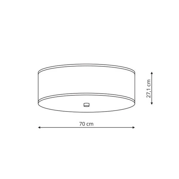 Plafon GIRONA, 70cm, szara, 5x60W E27