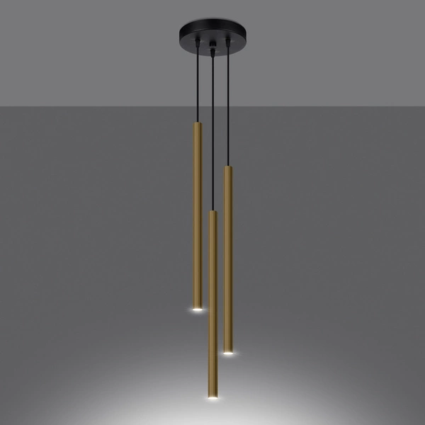 Lampa Wisząca PASTELO 3P złoty połysk