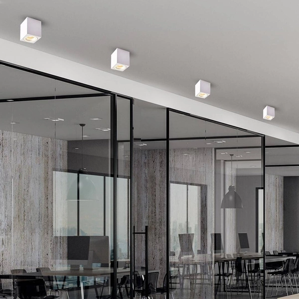 Natynkowy spot sufitowy Bima Ring Square White 1xGU10 | Biały