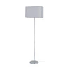Lampa podłogowa Cadre 1xE27 maks. 40W chromowany metal/przezroczysty kabel PVC/szary klosz z tkaniny 13910128