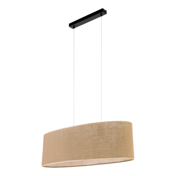Jute Lampa Wisząca 2xE27 Max.40W Czarny/Transparentny/PVC/Beżowy 17910204