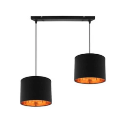 Lampa wisząca, listwa, CANDIDA, 32-00712, czarny/złoty, 2x40W E27