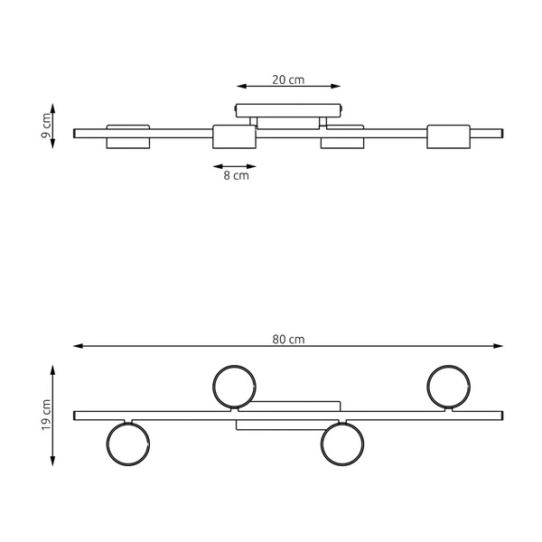 Lampa sufitowa Emibig BET 4 BL 1467/4
