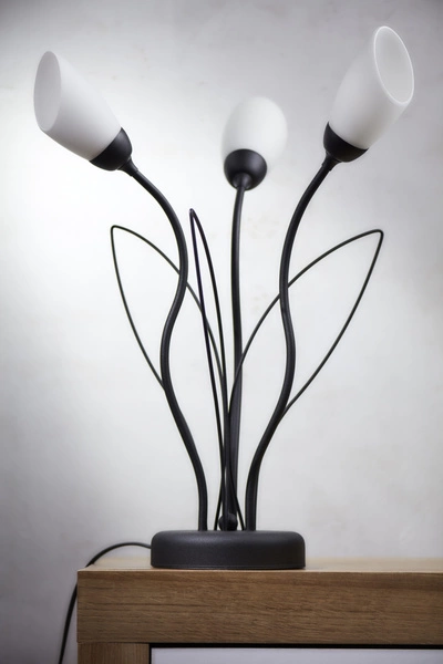 Klasyczna Lampa biurkowa GLORIOSA wys. 46cm 3xG9 14W IP20 | czarny mat