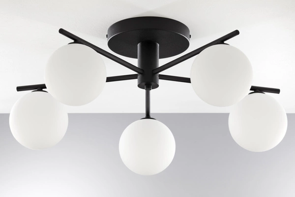 Nowoczesna Lampa sufitowa PRATO wys. 27cm 5xG9 14W IP20 | czarny