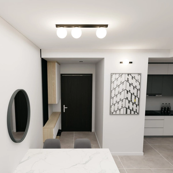 Lampa sufitowa Emibig FIT 3 Czarny/OPAL 1124/3