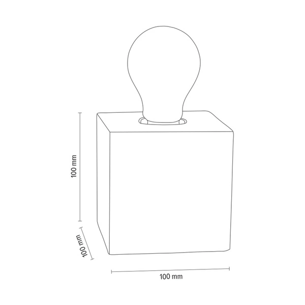 Kwadratowa lampa stołowa Trongo 1xE27 Max.25W drewno bukowe orzechowe/czarny kabel PVC 7179176