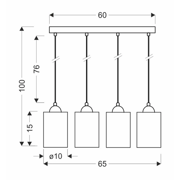 Lampa wisząca BISTRO, czarny/brązowy, 4x40W E27