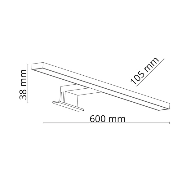 LEITO CHROM KINKIET 2w1 LED 10W 60cm