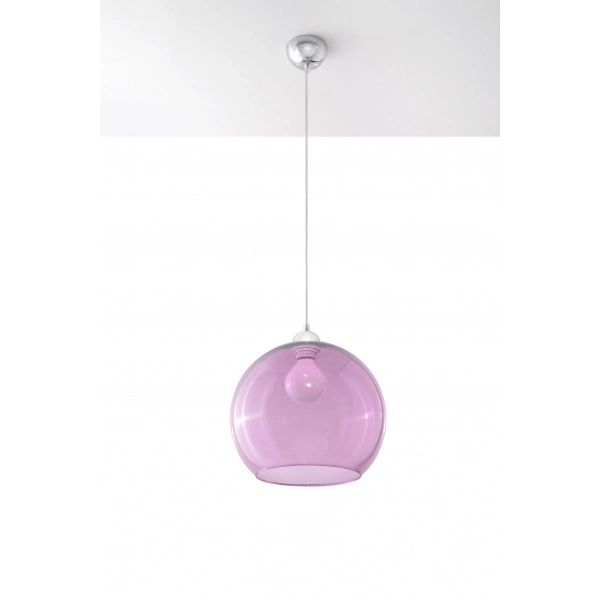 Szklana lampa wisząca BALL SL.0255 Fioletowa 1xE27