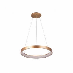 Lampa wisząca Italux Vico 48cm 38W LED barwa zmienna (CCT) | złoty