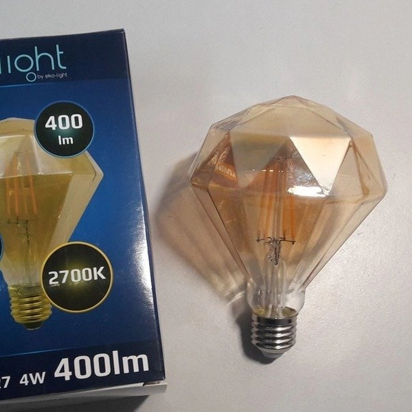 Żarówka FILAMENT LED E27 4W ciepła 2700K diament